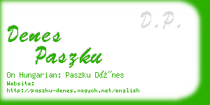 denes paszku business card